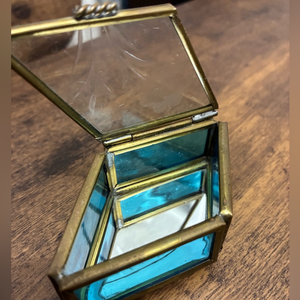 Vintage Glass Trinket Box